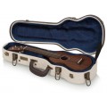 Gator Deluxe fa keménytok szoprán ukuleléhez elegáns vintage külső bézs