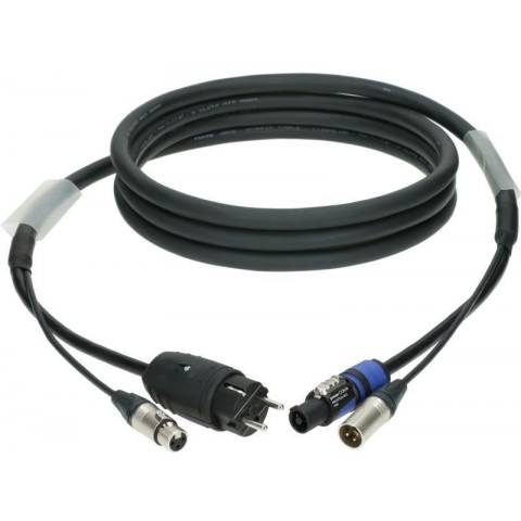 Klotz audio és táp 3G2.5 hibrid kábel XLR 3p + Schuko => powerCON - 15m