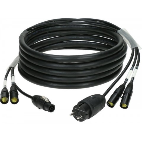 Klotz CAT7 és táp 3G2,5 hibrid kábel 2 x etherCON + Schuko => powerCON TRUE1 - 10m