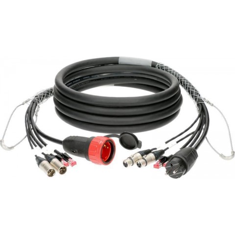 Klotz CAT5e és audió és táp 3G2.5 hibrid kábel 2 x RJ45 + 2 x XLR 3p + Schuko - 50m