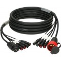 Klotz CAT5e és DMX és táp 3G2.5 hibrid kábel 2 x etherCON + 2 x XLR 5p + Schuko - 10m