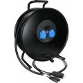 Klotz CAT7 és táp 3G1.5 hibrid kábeldob 2 x etherCON + Schuko - 40m