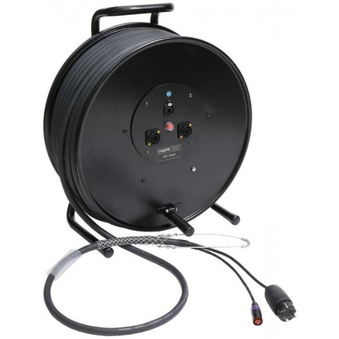 Klotz CAT5e és táp 3G1.5 hibrid kábeldob 1 x etherCON + Schuko => powerCON TRUE1 - 2,4m
