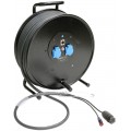 Klotz CAT5e és táp 3G1.5 hibrid kábeldob 1 x etherCON + Schuko - 2,4m