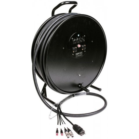 Klotz hibrid kábeldob 2 x RJ45 => etherCON + 2 x XLR 3p + Schuko => powerCON TRUE1 - 2,5m