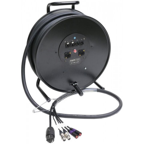 Klotz hibrid kábeldob 2 x etherCON + 2 x XLR 3p + Schuko => powerCON TRUE1 - 2,4m