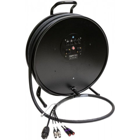 Klotz hibrid kábeldob 2 x etherCON + 2 x XLR 3p + Schuko => powerCON TRUE1 - 2,5m