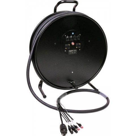 Klotz hibrid kábeldob 2 x RJ45 => etherCON + 2 x XLR 5p + Schuko => powerCON TRUE1 - 2,5m