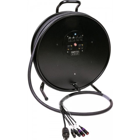 Klotz hibrid kábeldob 2 x etherCON + 2 x XLR 5p + Schuko => powerCON TRUE1 - 2,5m