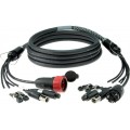 Klotz hibrid kábel 2 x RJ45 + 2 x convertCON + Schuko - SBG húzásmentesítés - 70m
