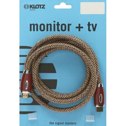 Klotz HDMI csúcskategóriás kábel nagy sebességű Ethernet nejlonfonattal borítva - 2m