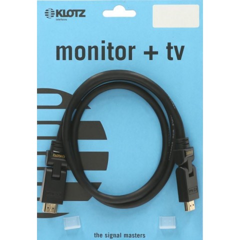 Klotz HDMI nagysebességű Ethernet kábellel 180º-kal elforgatható csatlakozókkal - 1m