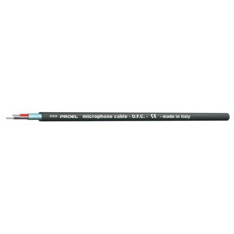 PROEL Mikrofonkábel(2 x 0,14 mm2) fekete PVC Ø 6,00 mm (100m-es bund)