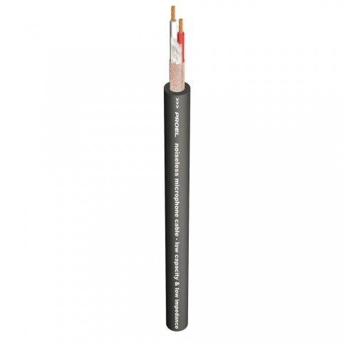 PROEL Mikrofonkábel(2 x 0,22 mm2) fekete PVC Ø 6,50 mm (100m-es bund) PROEL Mikrofonkábel(2 x 0,22 mm2) fekete PVC Ø 6,50 mm (100m-es bund)