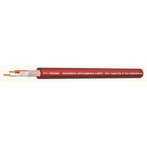 PROEL Mikrofonkábel(2 x 0,22 mm2) piros PVC Ø 6,50 mm (100m-es bund)