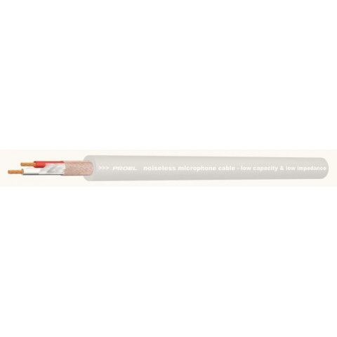 PROEL Mikrofonkábel(2 x 0,22 mm2) fehér PVC Ø 6,50 mm (100m-es bund)