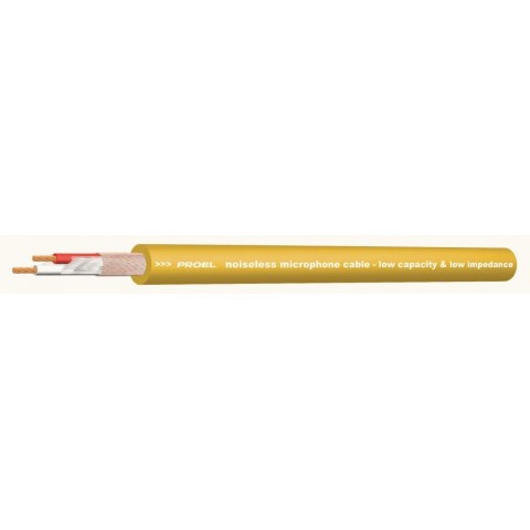 PROEL Mikrofonkábel(2 x 0,22 mm2) sárga PVC Ø 6,50 mm (100m-es bund)