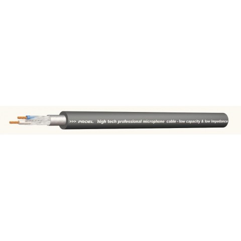 PROEL Mikrofonkábel(2 x 0,34 mm2) fekete PVC Ø 6,50 mm (100m-es bund)
