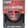 Klotz PRO ARTIST pro gitárkábel vékony fekete krómozott csatlakozókkal - 9m