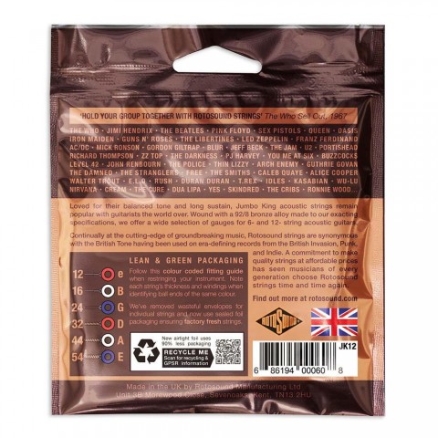 Rotosound Akusztikus gitár húrkészlet foszfor-bronz 12 16 24 32 44 54