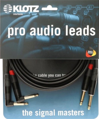 Klotz Pro sztereó billentyűzet kábel egyenes és pipa Jack csatlakozók - 3m Klotz Pro sztereó billentyűzet kábel egyenes és pipa Jack csatlakozók - 3m