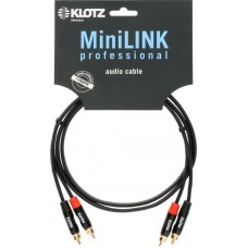 Klotz MiniLink Pro sztereó ikerkábel aranyozott fém RCA dugókkal - 1,5m