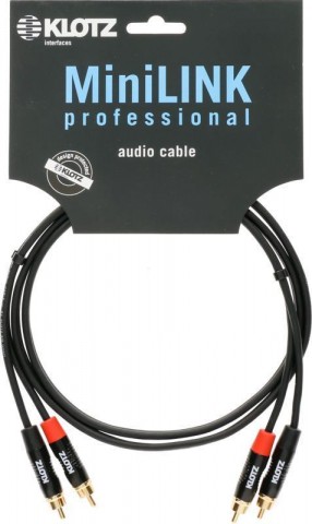 Klotz MiniLink Pro sztereó ikerkábel aranyozott fém RCA dugókkal - 1,5m