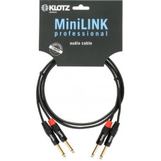 Klotz MiniLink Pro sztereó ikerkábel aranyozott jack dugókkal - 1,5m