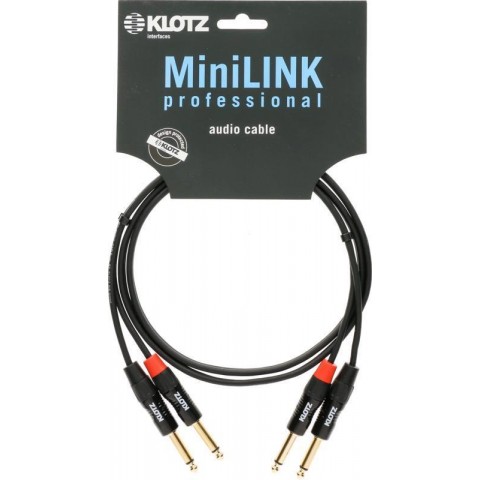 Klotz MiniLink Pro sztereó ikerkábel aranyozott jack dugókkal - 1,5m
