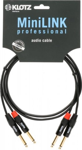 Klotz MiniLink Pro sztereó ikerkábel aranyozott jack dugókkal - 1,5m Klotz MiniLink Pro sztereó ikerkábel aranyozott jack dugókkal - 1,5m