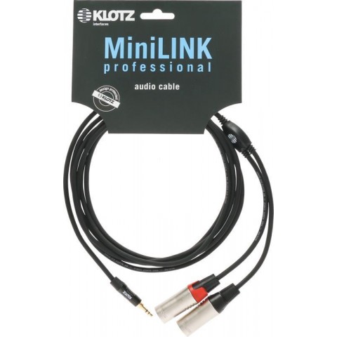Klotz MiniLink Pro TRS 3,5 mm - 2x XLR papa Y-kábel - 3m