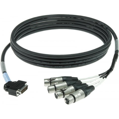 Klotz LAWO D-Sub 15p papa pipa - 4 x XLR 3p mama 4 csatornás digitális loom - IN - 3m