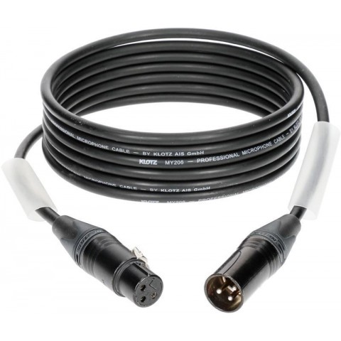 Klotz M2 mikrofonkábel nagy kiszerelésben (10 db) XLR 3p mama/papa fekete Neutrik csatlakozók - 3m