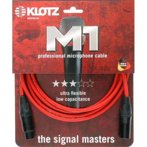 Klotz M1 pro mikrofon kábel XLR 3p mama/papa fekete Neutrik csatlakozók - 2m