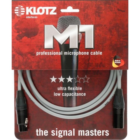 Klotz M1 pro mikrofon kábel XLR 3p mama/papa fekete Neutrik csatlakozók - 2m