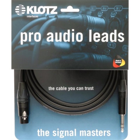 Klotz pro analóg audiokábel - szimmetrikus Neutrik XLR - szimmetrikus Jack - 2m