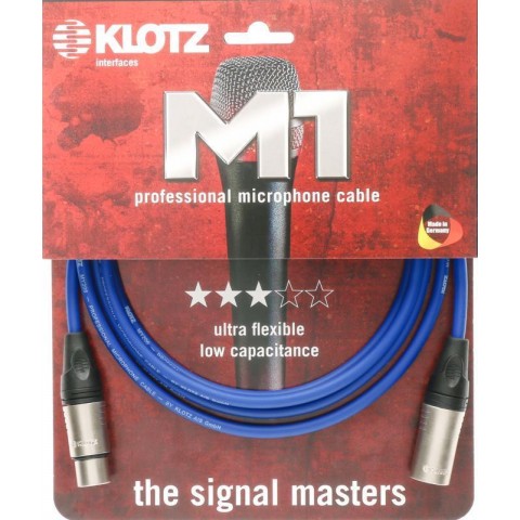 Klotz M1 pro mikrofon kábel XLR 3p mama/papa nikkel Klotz csatlakozók - 1m