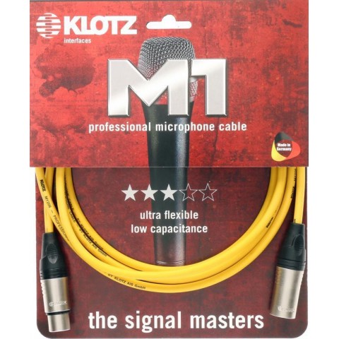Klotz M1 pro mikrofon kábel XLR 3p mama/papa nikkel Klotz csatlakozók - 10m