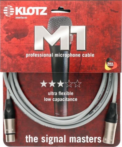 Klotz M1 pro mikrofonkábel XLR 3p mama/papa nikkel Klotz csatlakozók - 3m
