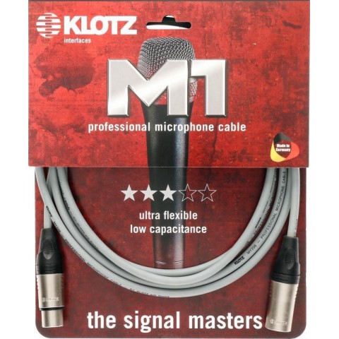 Klotz M1 pro mikrofonkábel XLR 3p mama/papa nikkel Klotz csatlakozók - 10m