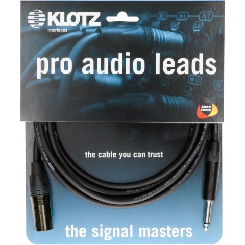 Klotz pro analóg audiokábel - aszimmetrikus Neutrik XLR papa - aszimmetrikus jack - 1m