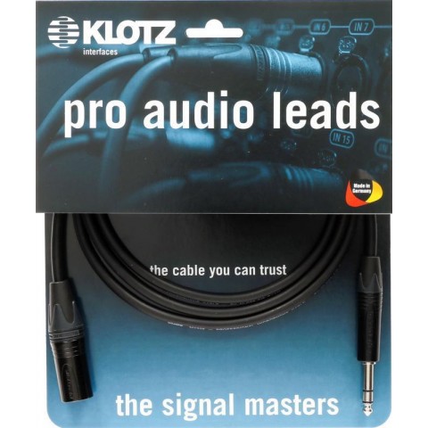 Klotz pro analóg audiokábel - szimmetrikus Neutrik XLR - szimmetrikus Jack - 5m