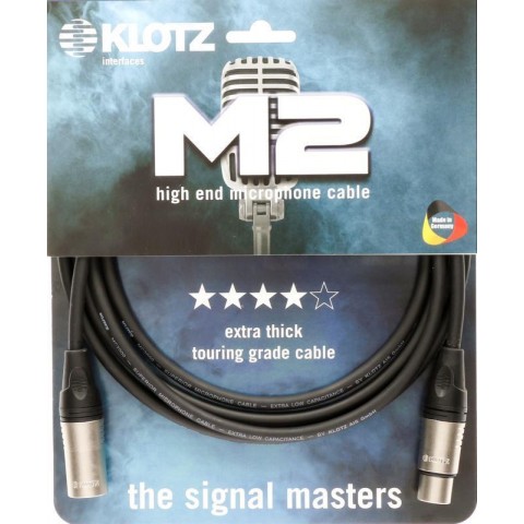 Klotz M2 csúcskategóriás mikrofonkábel vastag külső köpennyel és Klotz XLR-rel - 2m