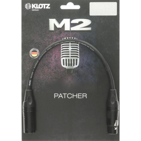 Klotz M2 csúcskategóriás mikrofonkábel vastag külső köpennyel és Klotz XLR-rel - 0,3m