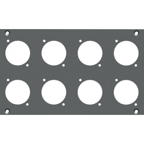 Klotz 28 HP szerelőlemez 19"-os MIS-modulkeretekhez előfúrás 8 x D-sorozathoz