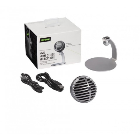 SHURE MOTIV Digitális kondenzátor mikrofon, szürke, USBA és lightning kábel