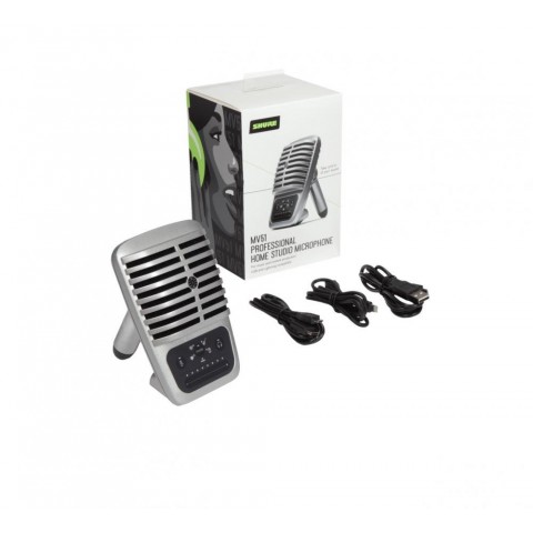 SHURE MOTIV Digitális nagymembrános kondenzátor mikrofon, TypeC, lightning és USBA kábel