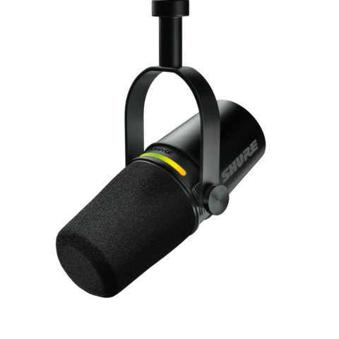 SHURE MOTIV digitális podcast mikrofon, XLR, USB-C kábel, fekete