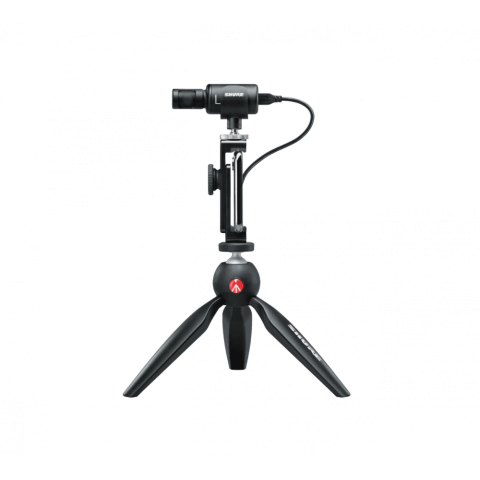 SHURE MOTIV sztereó digitális kondenzátor mikrofon, videós szett, állvánnyal, lightning és TypeC ká