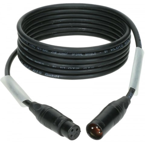 Klotz OT2000 ultra flexibilis AES és DMX kábel XLR 3p mama/papa fekete Klotz csatlakozók - 5m
